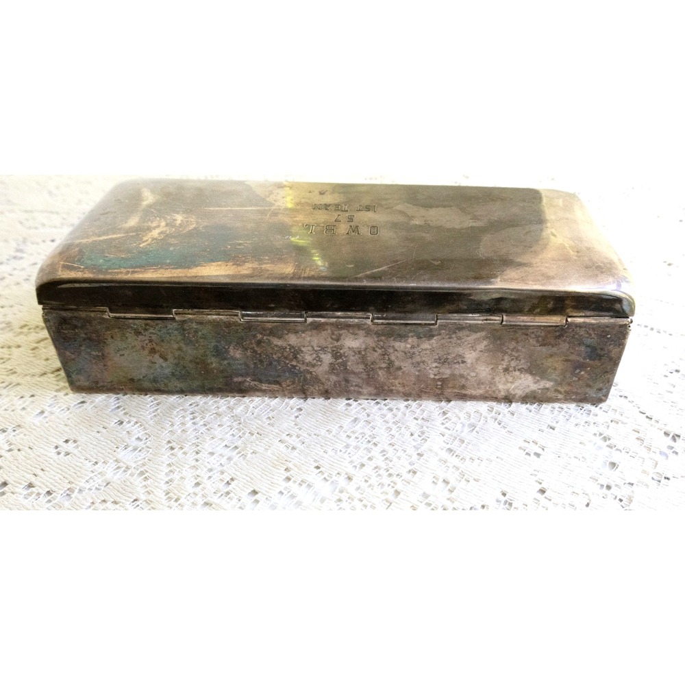 Poole Silver Co Vintage Silver Plated Cigarette Box Military Trophy 1950s - Picture 8 of 8